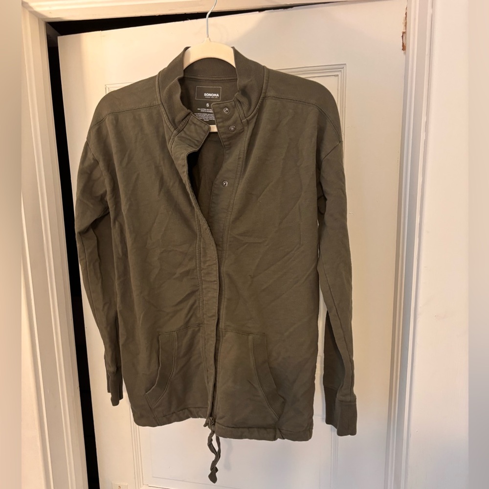 Sonoma Olive Snap-Button Jacket